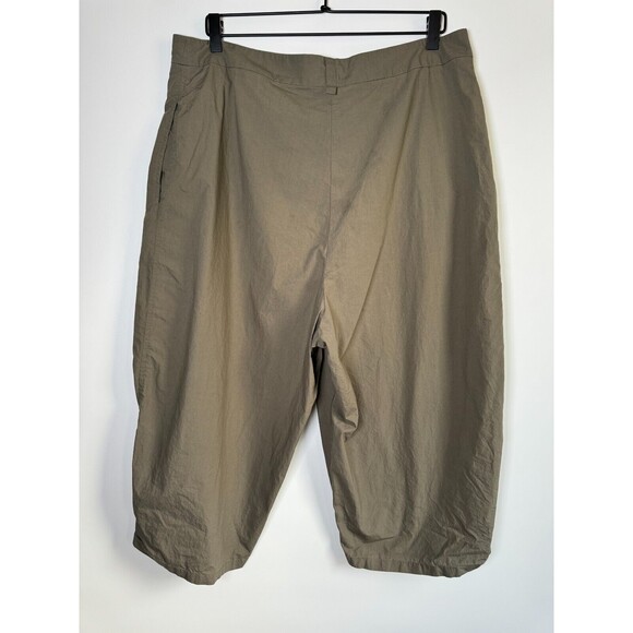 Crea Concept Women Button Front Cropped Pant 44 Olive Green Brown Made in Turkey - Picture 5 of 14